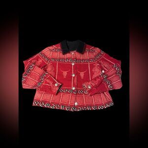 Vintage roughrider western red and blac Women's Jacket